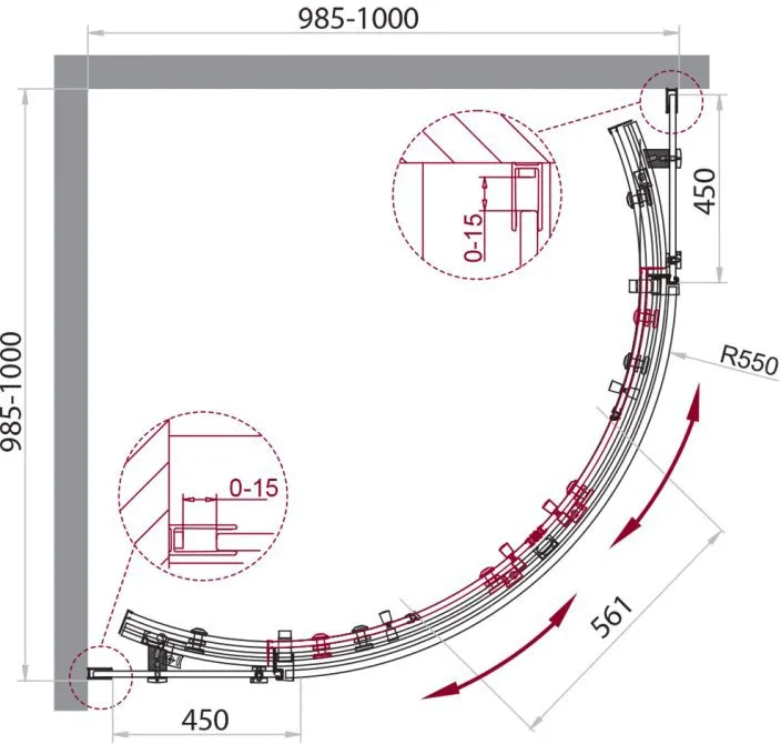 Душевой уголок BelBagno Acqua R-2-100-C-Cr профиль хром Sancos — официальный сайт