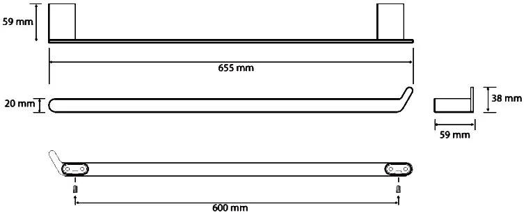 Полотенцедержатель Bemeta Organic 157104371 с крючком, 65 см, глянцевый хром Sancos — официальный сайт