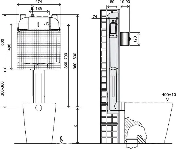 Смывной бачок скрытого монтажа BelBagno BB025-CS Sancos — официальный сайт
