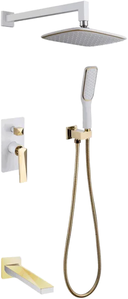 Душевой комплект Boheme Venturo 384-W-2, белый, золото Sancos — Оригинал