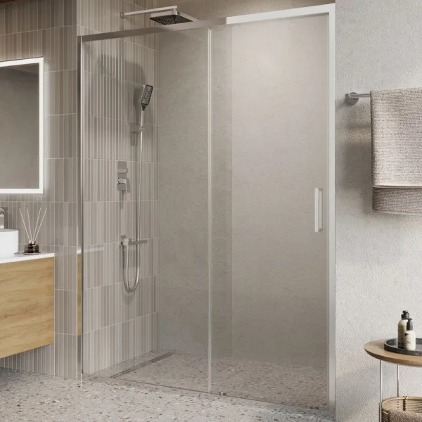Душевая дверь в нишу BelBagno Luce BF-1-150-C-Cr профиль хром, стекло прозрачное Sancos — Оригинал