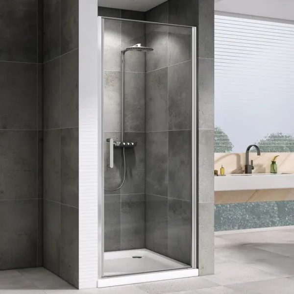 Душевая дверь в нишу Abber Sonnenstrand AG04070 70 см, профиль хром, стекло прозрачное Sancos — Оригинал