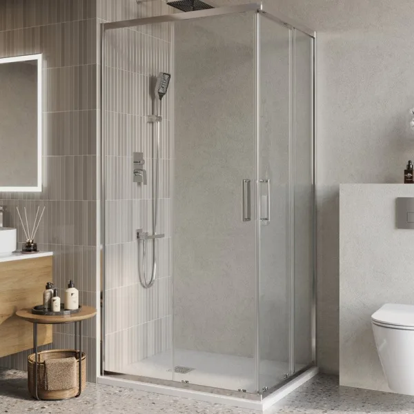 Душевой уголок BelBagno Luce AH-2-120/90-C-Cr 120x90, профиль хром, стекло прозрачное Sancos — Оригинал