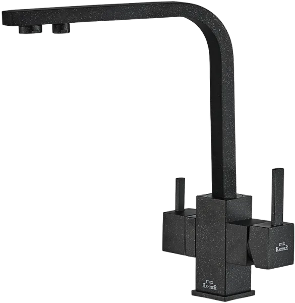 Смеситель для кухни Zorg Steel Hummer SH 905 BLACK черный металлик Sancos — Оригинал