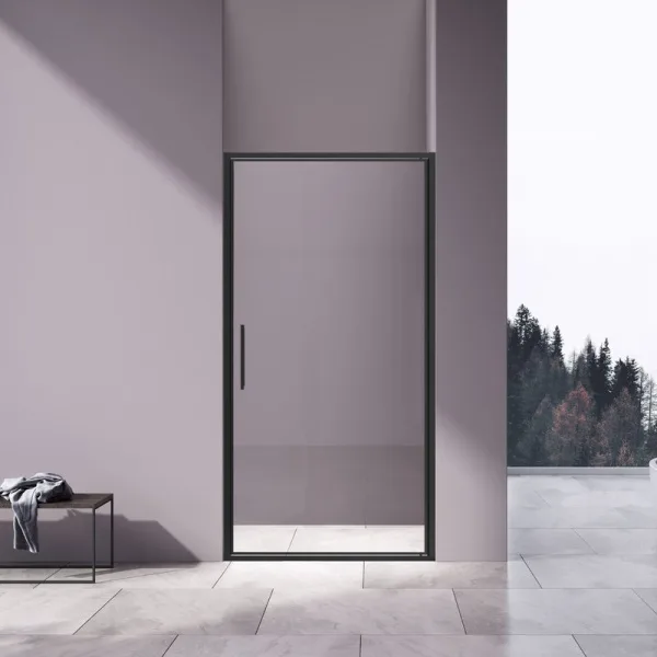 Душевая дверь Vincea Slim 8mm VDP-4SL100CLB, черный, стекло прозрачное Sancos — Оригинал