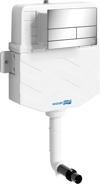Смывной бачок скрытого монтажа Wasserkraft Aller 10TLT.031.ME.CH04, с кнопкой смыва хром Sancos — Оригинал