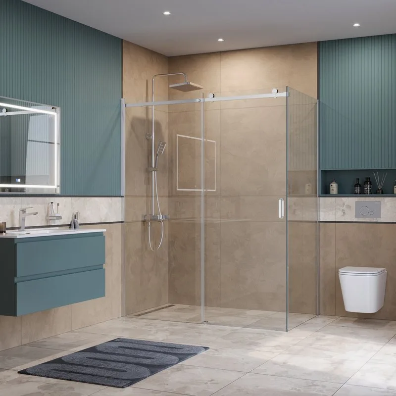 Душевой уголок BelBagno Soft Close-2 AH-1-160/90-C-Cr профиль хром Sancos — официальный сайт