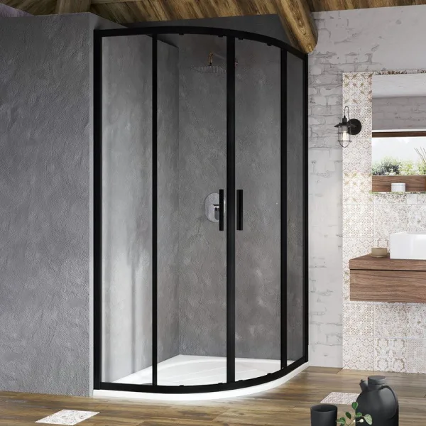 Душевой уголок Ravak Blix Slim BLSCP4-80 профиль черный Sancos — Оригинал