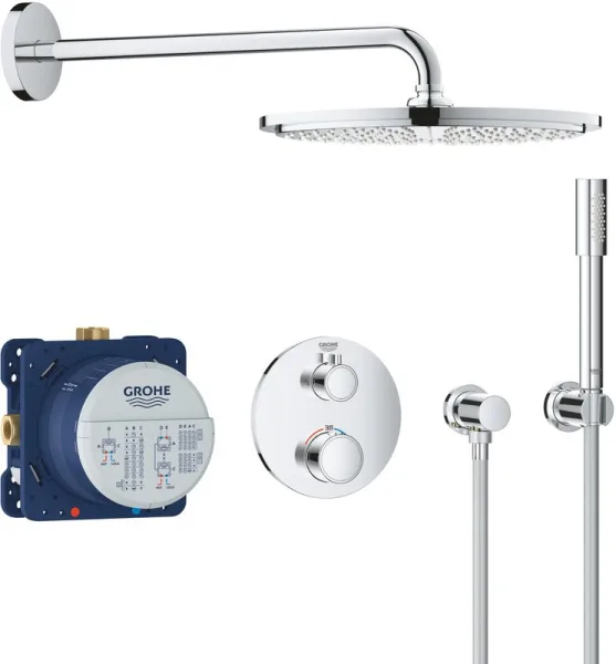 Душевой комплект Grohe Grohtherm 34731000, С ВНУТРЕННЕЙ ЧАСТЬЮ, с термостатом Sancos — Оригинал