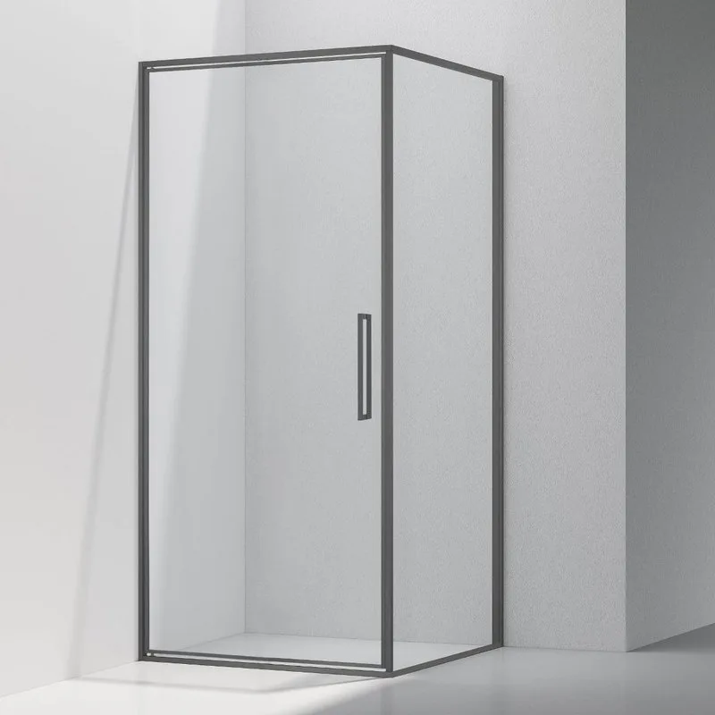 Душевой уголок Vincea Slim VSR-4SLP9090CLGM 90х90 см, профиль вороненая сталь, стекло прозрачное Sancos — официальный сайт