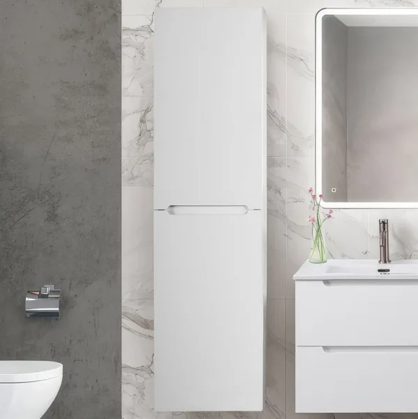 Шкаф-пенал для ванной BelBagno Etna 40 L bianco lucido Sancos — Оригинал