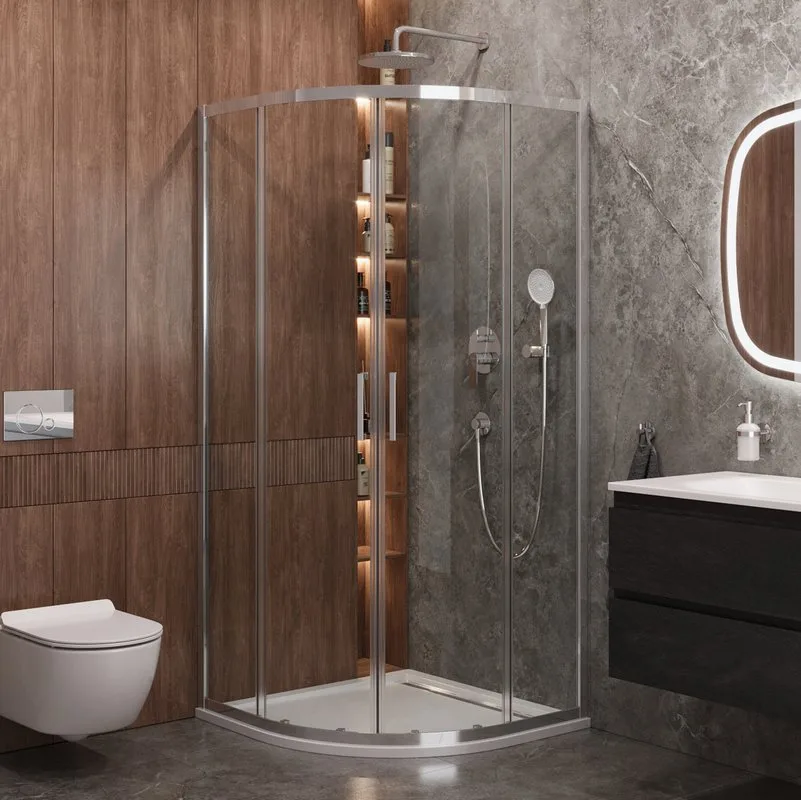 Душевой уголок Cezares Molveno R 2 90 C Cr IV стекло прозрачное Sancos — официальный сайт