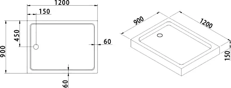Поддон для душа Cezares Tray TRAY-A-AH-120/90-15-W0 Sancos — официальный сайт