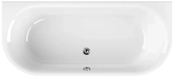 Акриловая ванна Cezares Metauro wall 180-80-40-W37 без опоры 180x80 см, пристенная, белая, овальная Sancos — Оригинал