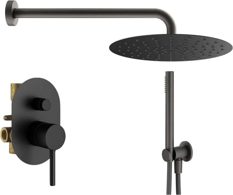 Душевой комплект Plumberia Selection Ixo KITXO15NOKING, С ВНУТРЕННЕЙ ЧАСТЬЮ, черный матовый Sancos — официальный сайт