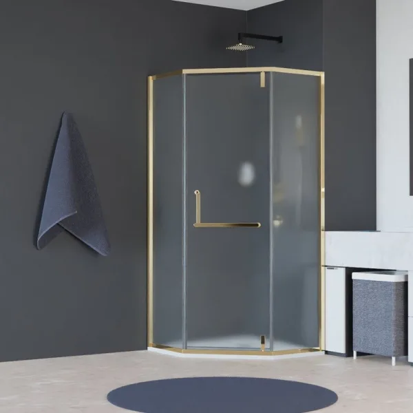 Душевой уголок RGW Hotel HO-084-Gb 90x90 профиль золото брашированное, стекло матовое Sancos — Оригинал