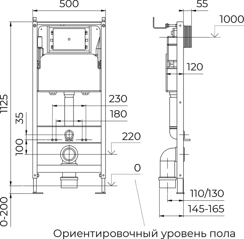 Система инсталляции для унитазов RGW SWI, с кнопкой смыва RGW SWH-05W Sancos — официальный сайт