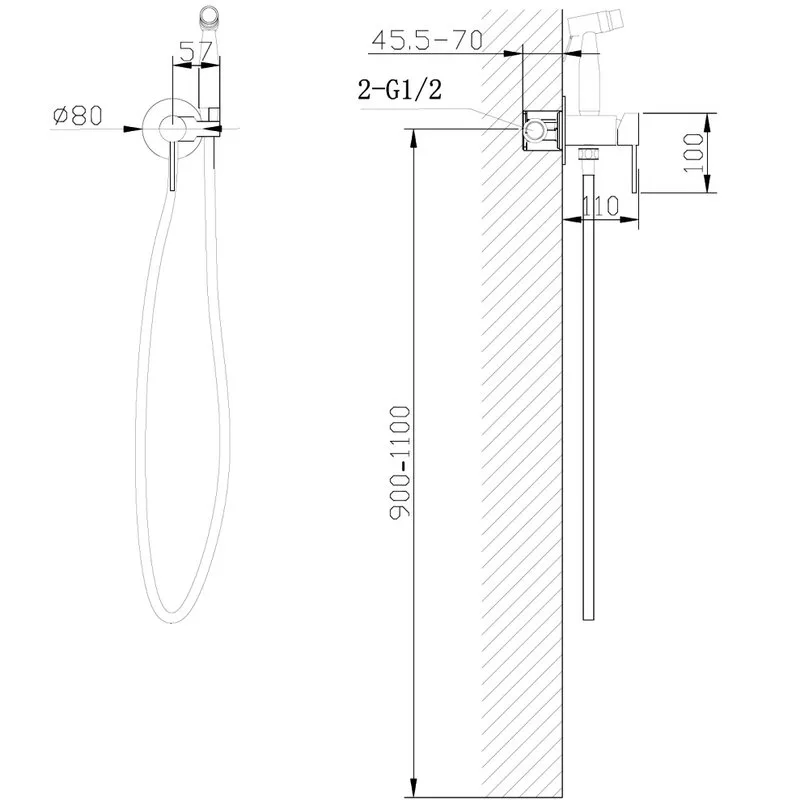 Гигиенический душ Abber Wasser Kreis AF8125RG со смесителем, С ВНУТРЕННЕЙ ЧАСТЬЮ, розовое золото Sancos — официальный сайт