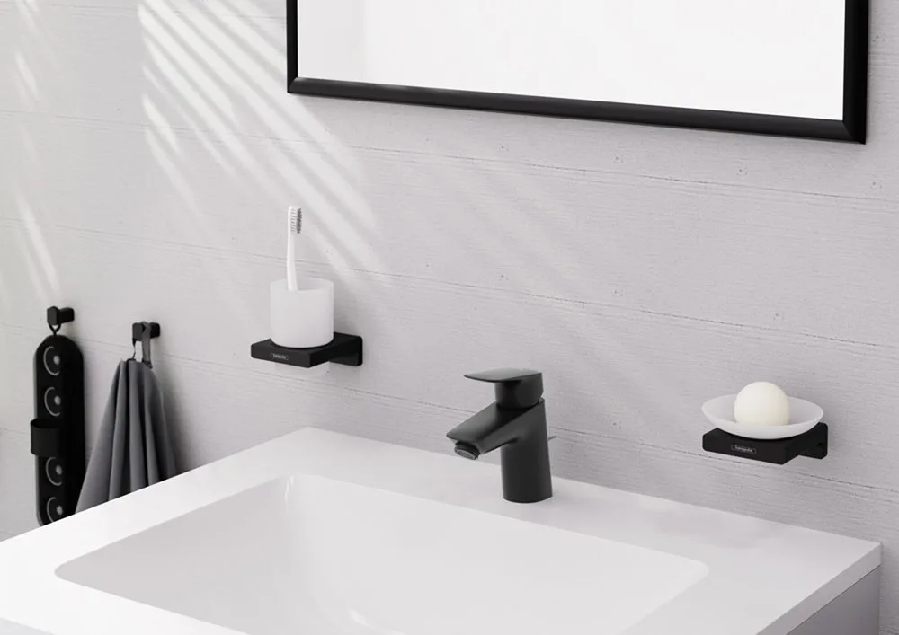Смеситель для раковины Hansgrohe Logis 70 71070670 матовый черный Sancos — официальный сайт