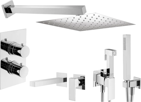 Комплект для ванной Plumberia Selection Tag KITZTGT18QCR220 С ВНУТРЕННЕЙ ЧАСТЬЮ, хром Sancos — Оригинал