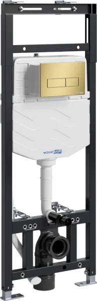 Система инсталляции для унитазов Wasserkraft Alme 15TLT.010.ME.MG03, с кнопкой смыва матовое золото Sancos — Оригинал