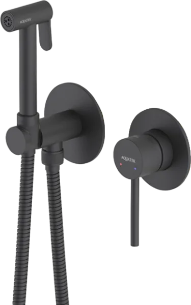 Гигиенический душ AQUATEK Европа AQ1319MB со смесителем, С ВНУТРЕННЕЙ ЧАСТЬЮ, матовый черный Sancos — Оригинал