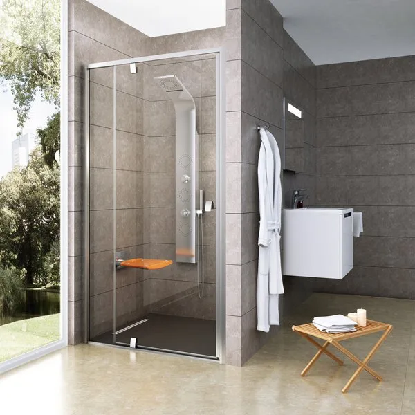 Душевая дверь в нишу Ravak Pivot PDOP2-120 Transparent, профиль хром Sancos — официальный сайт