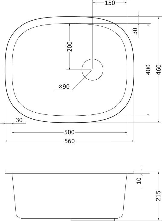 Мойка кухонная Emar Quartz EMQ-1560.P, оникс Sancos — официальный сайт