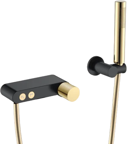 Смеситель для ванны с душем Boheme Stick 123-BG.2, black touch gold Sancos — Оригинал