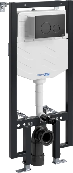 Система инсталляции для унитазов Wasserkraft Vils 56TLT.010.ME.MB02, с кнопкой смыва матовой черной Sancos — Оригинал