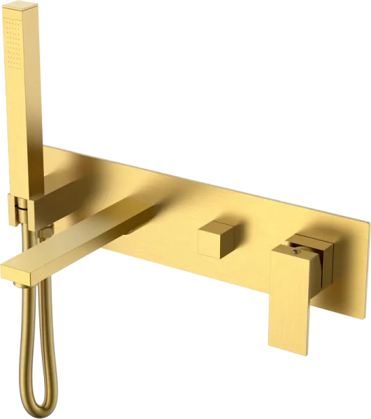 Встраиваемый смеситель Boheme Qubic 474-2-MG С ВНУТРЕННЕЙ ЧАСТЬЮ, matt gold Sancos — Оригинал