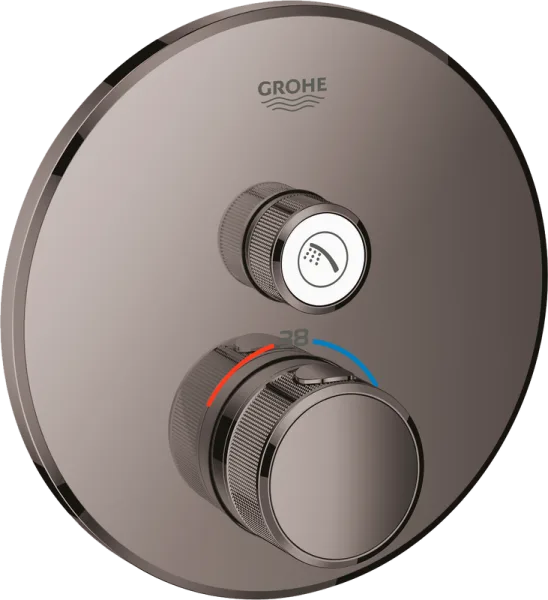 Термостатический смеситель встраиваемый Grohe Grohtherm SmartControl 29118A00 для душа, темный графи Sancos — Оригинал