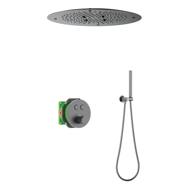 Душевой комплект Timo Saona SX-2370/18SM, С ВНУТРЕННЕЙ ЧАСТЬЮ, с термостатом, черное золото Sancos — Оригинал
