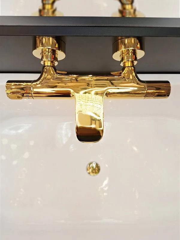 Термостатический смеситель AltroBagno Costanza 0214 Or, для ванны с душем, золото Sancos — официальный сайт