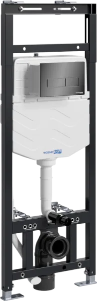 Система инсталляции для унитазов Wasserkraft Alme 15TLT.010.ME.PB03, с кнопкой смыва черной Sancos — Оригинал