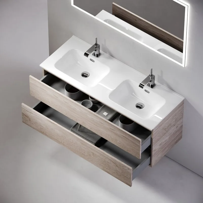 Тумба с раковиной Sancos Urban 120 см двойная, дуб галифакс натуральный Sancos — официальный сайт