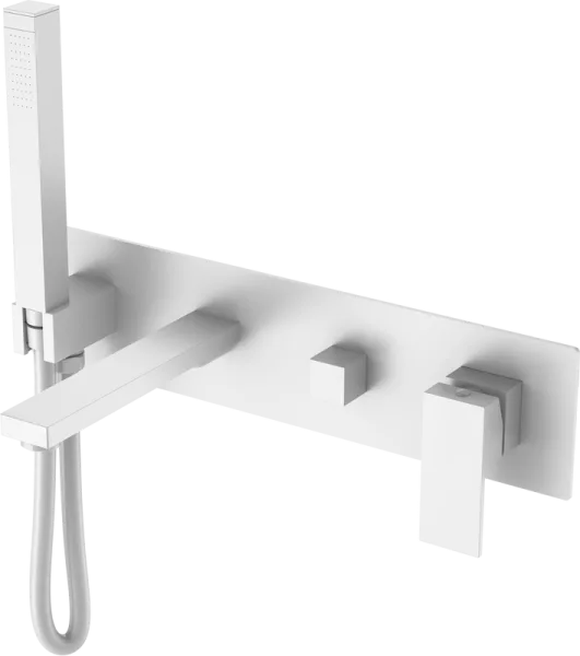 Встраиваемый смеситель Boheme Qubic 474-2-MW С ВНУТРЕННЕЙ ЧАСТЬЮ, matt white Sancos — Оригинал