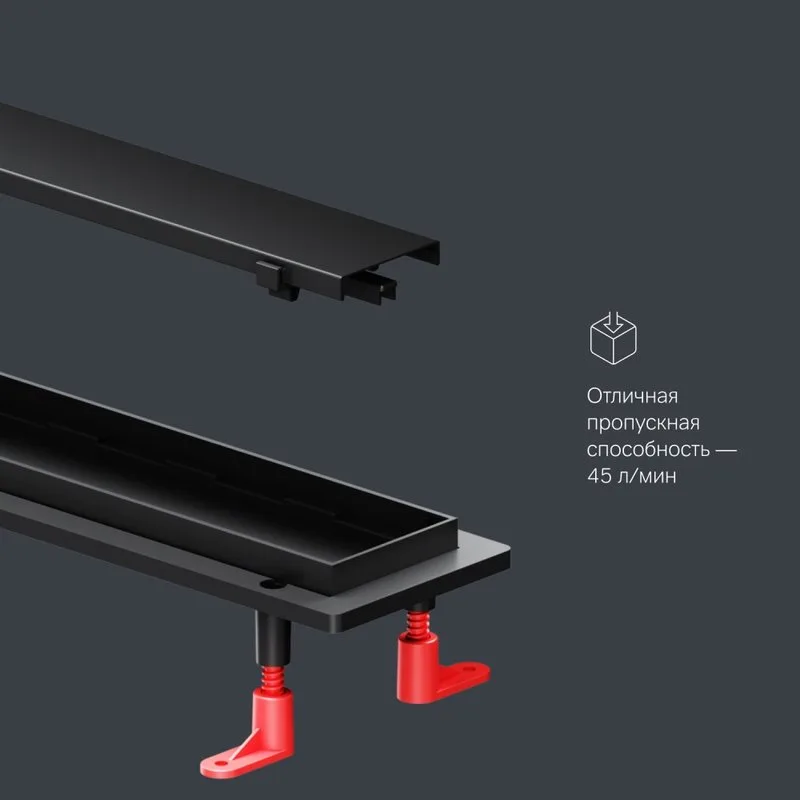 Душевой трап (лоток) AM.PM PrimeFlow Tile 90 см, черный матовый Sancos — официальный сайт