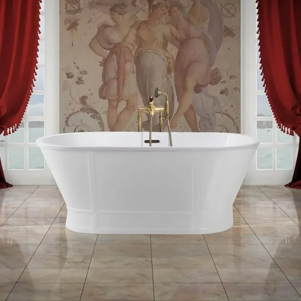 Акриловая ванна BelBagno BB35 170x80 см, отдельностоящая, белая, овальная, на ножках Sancos — Оригинал