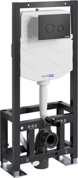 Система инсталляции для унитазов Wasserkraft Dill 61TLT.010.ME.MB01, с кнопкой смыва матовой черной Sancos — Оригинал