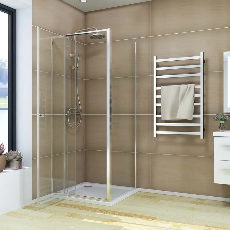Душевой уголок Veconi Rovigo RV-026 110х90 см, профиль глянцевый хром, стекло прозрачное Sancos — официальный сайт