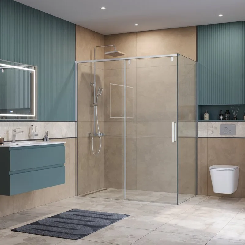 Душевой уголок BelBagno Soft Close-1 AH-1-160/100-C-Cr профиль хром Sancos — официальный сайт