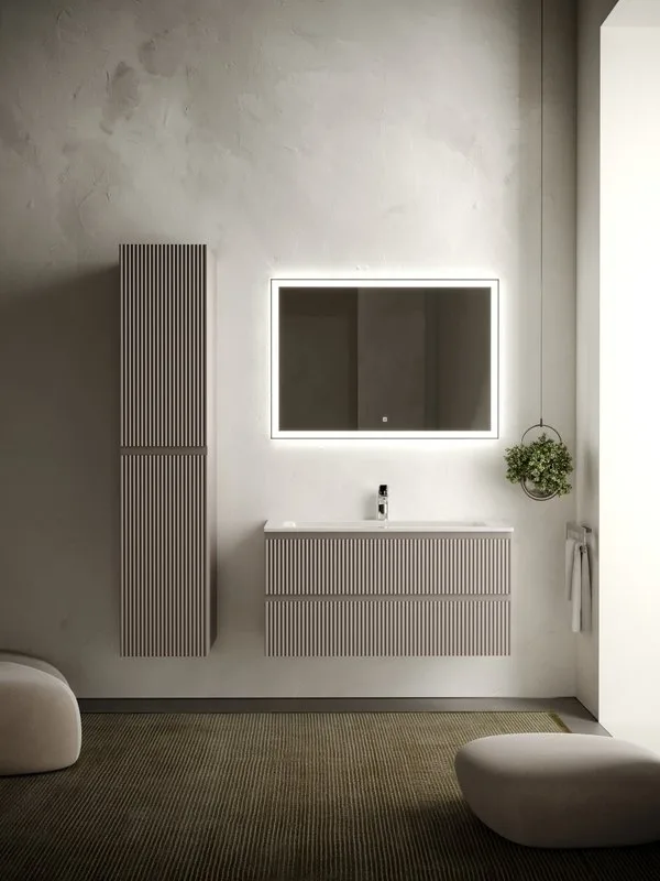 Тумба под раковину Sancos Snob R 100 подвесная Doha soft (пыльная роза), SNR100SM Sancos — официальный сайт