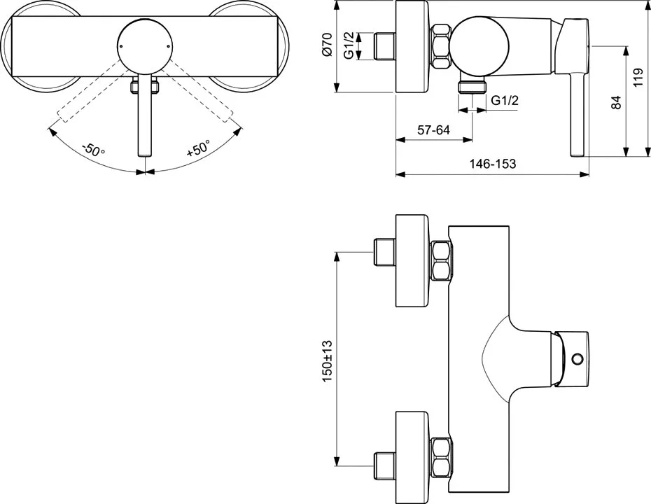 Смеситель для душа Ideal Standard Kolva BC674U5 белый Sancos — официальный сайт