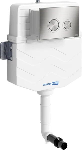 Смывной бачок скрытого монтажа Wasserkraft Aller 10TLT.031.ME.BN01, с кнопкой смыва никель Sancos — Оригинал