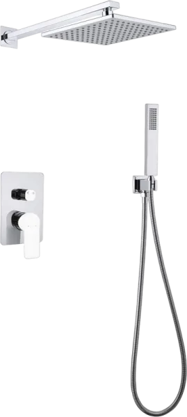 Душевой комплект Abber Weiss Insel AF8018W, С ВНУТРЕННЕЙ ЧАСТЬЮ, белый хром Sancos — Оригинал