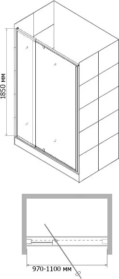 Душевой уголок RGW Passage PA-02+100 см (97-110)x100x185 профиль хром, стекло прозрачное Sancos — официальный сайт
