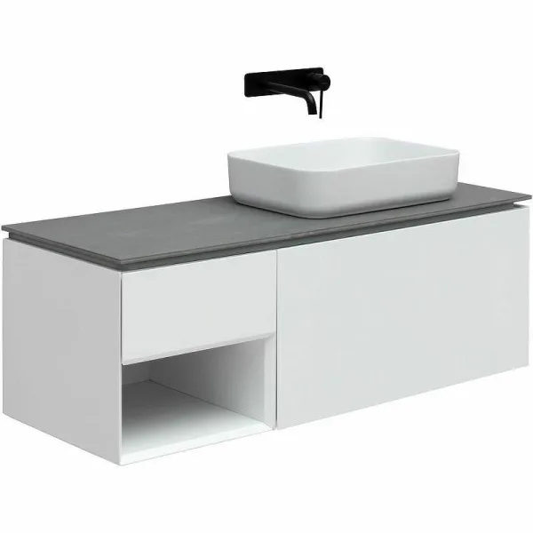 Тумба под раковину без столешницы Allen Brau Infinity 120 1+1 R, подвесная, белый матовый Sancos — Оригинал