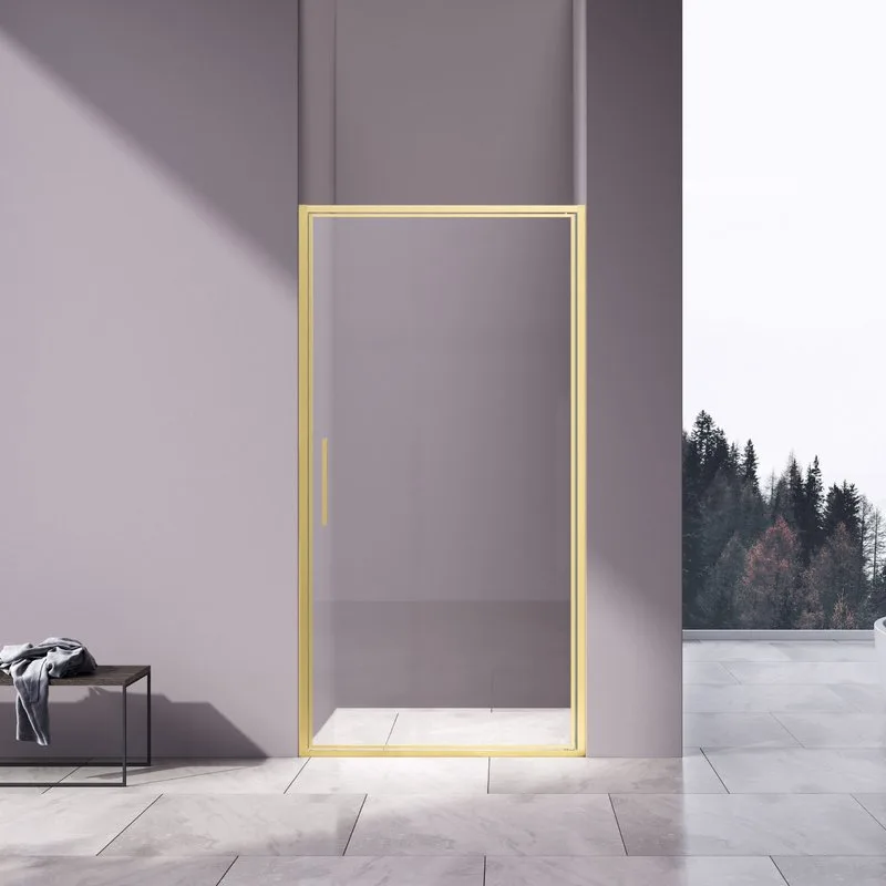 Душевая дверь Vincea Slim 8mm VDP-4SL900CLG, брашированное золото, стекло прозрачное Sancos — официальный сайт