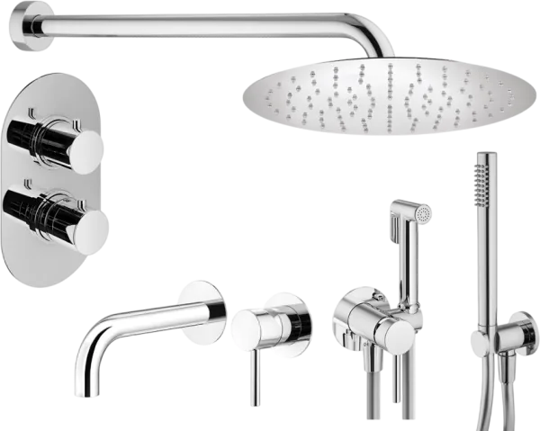 Комплект для ванной Plumberia Selection Ixo KITZXOT18CR210 С ВНУТРЕННЕЙ ЧАСТЬЮ, хром Sancos — Оригинал
